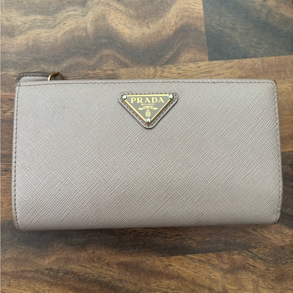 Prada Women's Taupe Leather Wallet